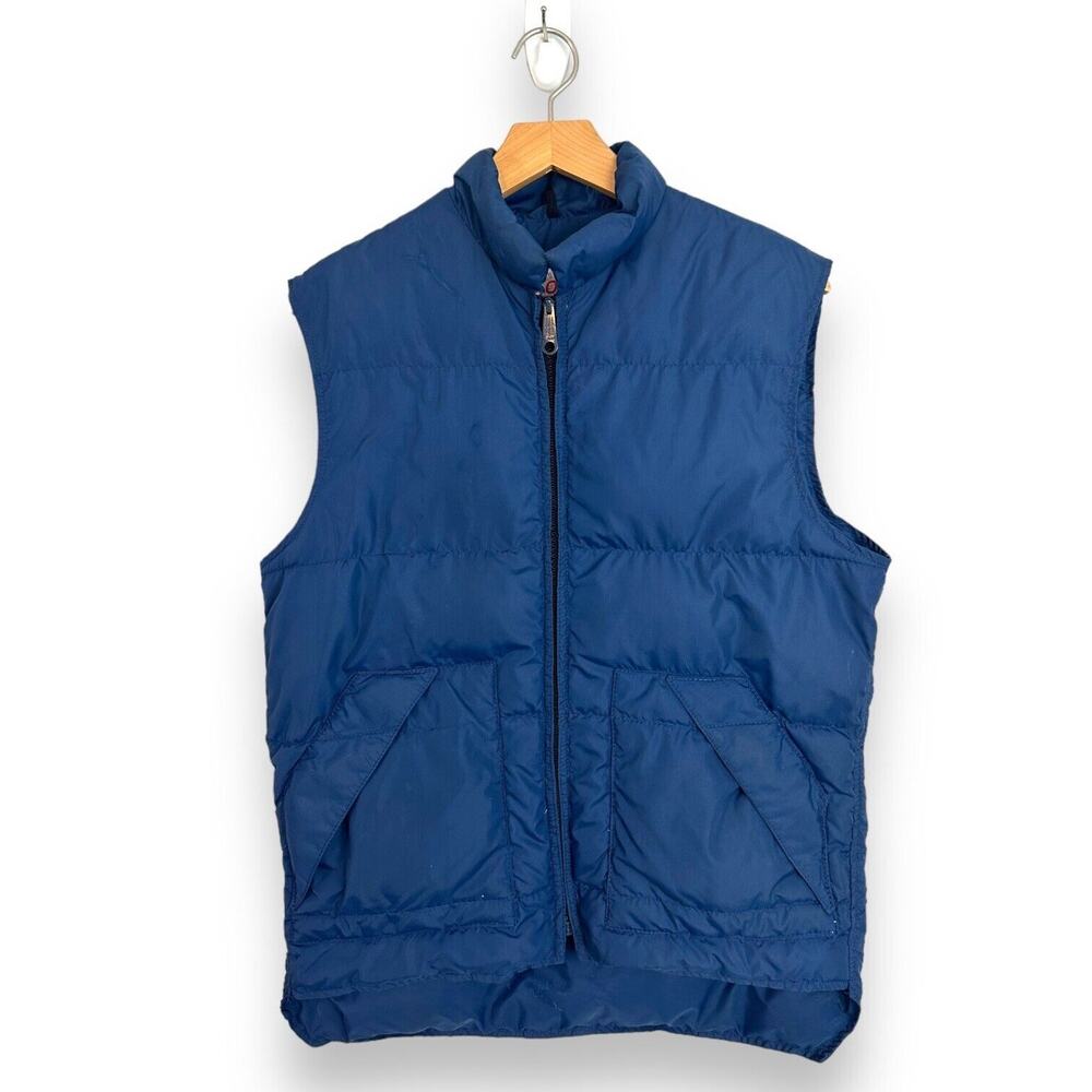 Schott Down Et Plume NYC Puffer Vest Goose Down And Feather Vintage Blue Size M